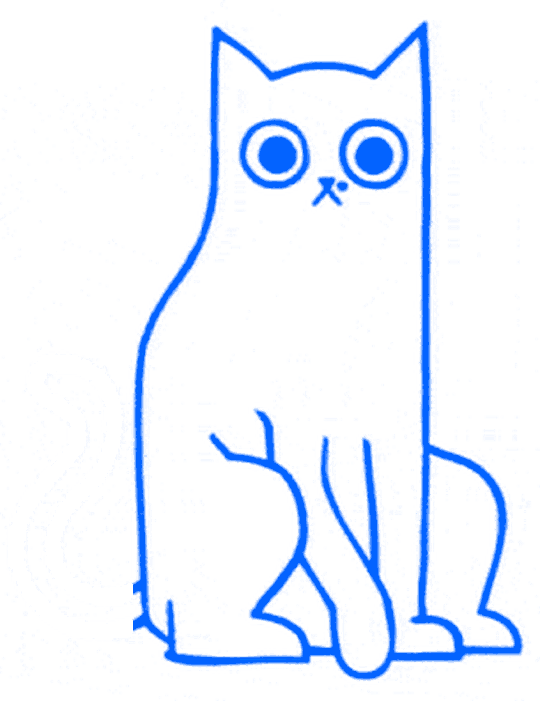 线稿插画：一只坐着的猫